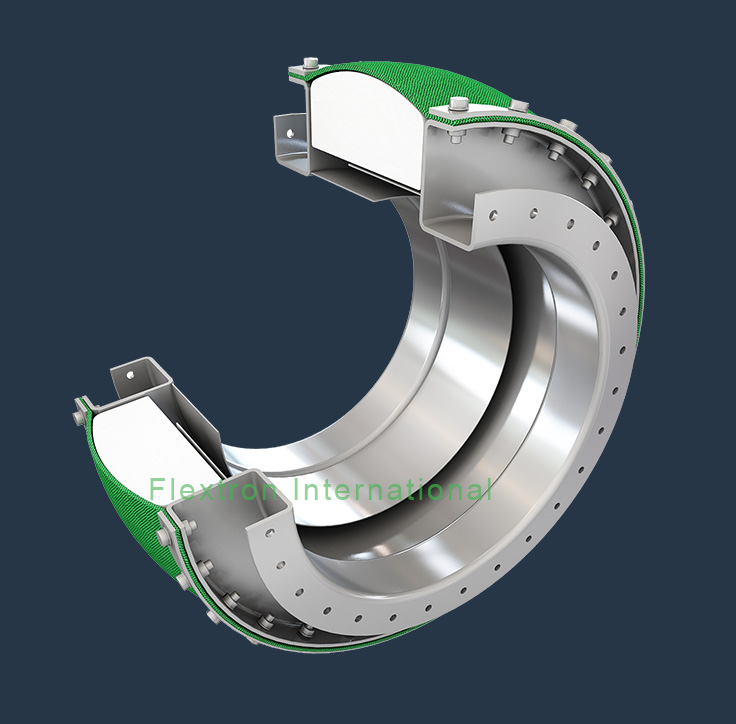 fabric expansion joint with cavity insulation pillow round duct